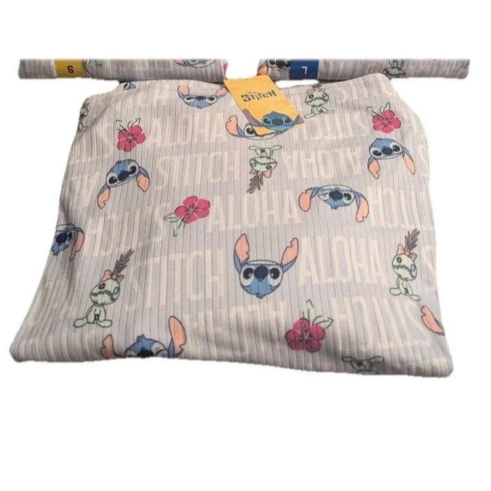 Disney Lilo & Stitch 2 Pc Pajama Set NWT Medium Short Sleeve Top Jogger Pants - Picture 2 of 2
